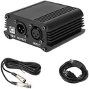 CAMVATE 48V Phantom Power Supply with USB Cable Adapter and XLR Cable