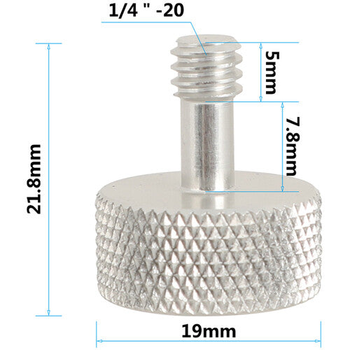 CAMVATE 1/4"-20 Button Head Cap Knurled Screw (2-Pack)