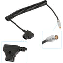 CAMVATE D-Tap to Straight 2-Pin LEMO-Type Coiled Power Cable for RED KOMODO (49.2")