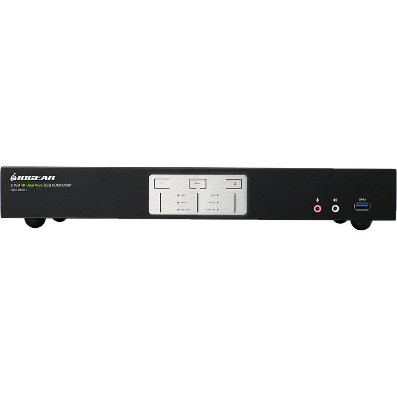 IOGEAR 2-Port 4K Dual View HDMI KVMP Switch with USB Hub and Audio (TAA)
