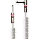 Monster Cable Prolink Classic Series Right-Angle 1/4" Male to Straight 1/4" Male Coiled Instrument Cable (White, 12')