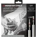 Monster Cable Prolink Classic Series Right-Angle 1/4" Male to Straight 1/4" Male Coiled Instrument Cable (White, 12')