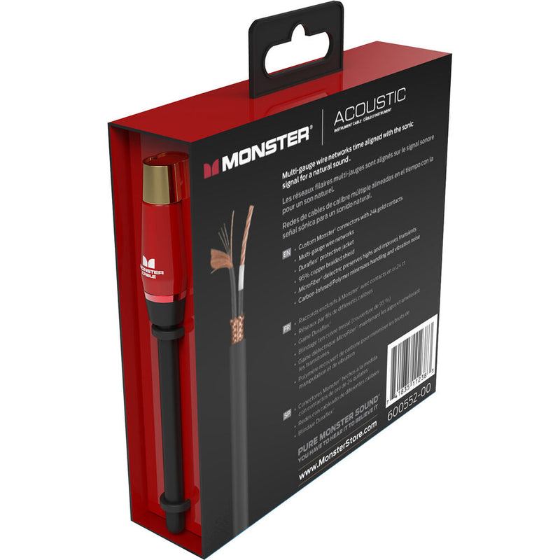 Monster Cable Prolink Acoustic Series Right-Angle 1/4" Male to Right-Angle 1/4" Male Instrument Cable (8")