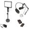 Bescor Specter Light Kit with Tabletop Stand, AC Adapter, Battery, and Mic