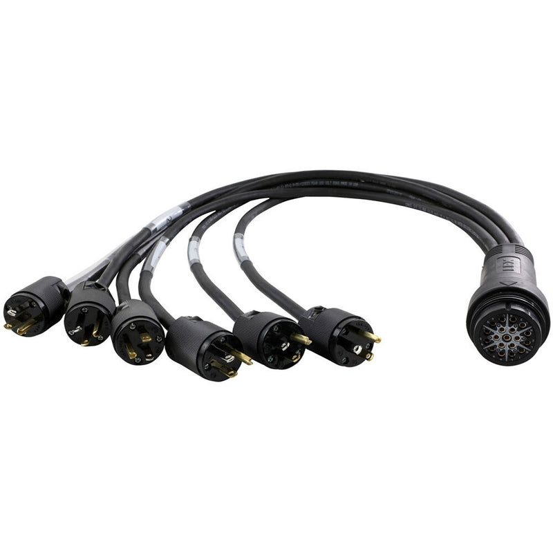 Lex Products EverGrip Break-In Six NEMA 5-15 Edison Male to LSC19 Female Cable (3')