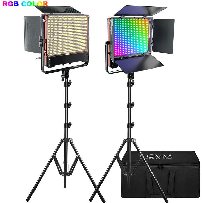 GVM 50SM RGB LED Double-sided Light Bi-Color Soft Panel 2-Light Kit