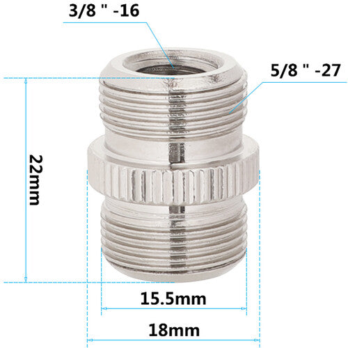 CAMVATE 1/4"-20 Female to 5/8"-27 Male and 3/8"-16 Female to 5/8"-27 Male Microphone Screw Adapter Set