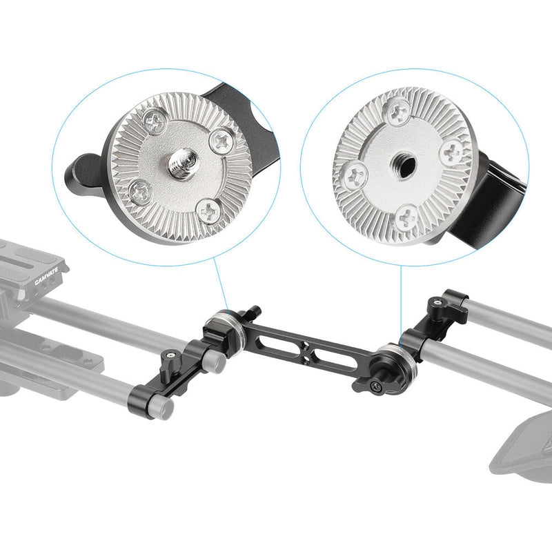 CAMVATE Z-Shaped 15mm Rod Mount with ARRI Rosette-Style Extension Arm