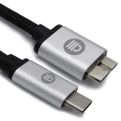 SecureData Micro-USB 3.2 Gen 2 Male to USB Type-C Male Cable (1')