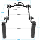 CAMVATE 15mm LWS Dual Rubberized Handgrips with Extension Arms