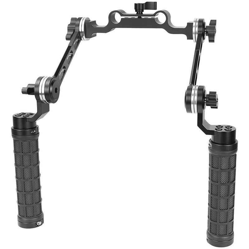 CAMVATE 15mm LWS Dual Rubberized Handgrips with Extension Arms