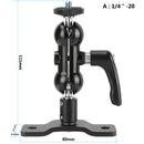 CAMVATE Dual Ball Head with 1/4"-20 Screw, Locking Lever & Wall Mount Base