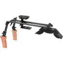 CAMVATE Pro Shoulder Mount Rig with Manfrotto-Type QR Plate & Dual Rosette Wood Grips