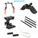 CAMVATE Pro Shoulder Mount Rig with Manfrotto-Type QR Plate & Dual Rosette Wood Grips