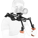 CAMVATE Pro Shoulder Mount Rig with Manfrotto-Type QR Plate & Dual Rosette Wood Grips