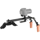 CAMVATE Pro Shoulder Mount Rig with Manfrotto-Type QR Plate & Dual Rosette Wood Grips