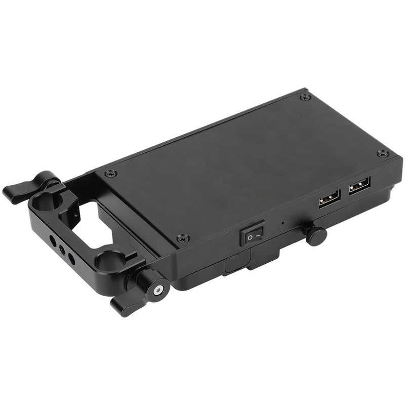 CAMVATE V-Mount Battery Plate with 15mm Rod Clamp & NP-FW50 Dummy Battery