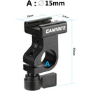 CAMVATE 15mm Single Rod Clamp with Cold Shoe Mount Adapter (Black Locking Lever)