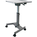 Luxor 28 x 21" Pneumatic Adjustable Height Flip Top Student Desk/Nesting Desk (Gray)