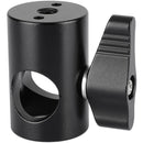 CAMVATE 16mm Light Stand Adapter with 1/4"-20 Female Thread & Locating Pin Holes (Black Knob)