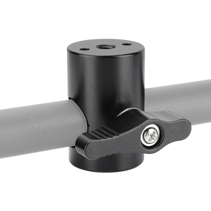 CAMVATE 16mm Light Stand Adapter with 1/4"-20 Female Thread & Locating Pin Holes (Black Knob)