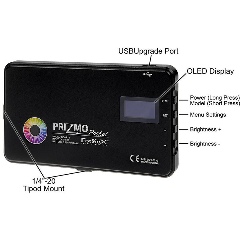 FotodioX Pro Prizmo Pocket RGBW+T LED Light