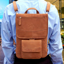 MacCase 16" Premium Leather Macbook Pro  Flight Jacket with Backpack (Vintage)