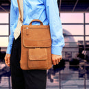 MacCase 16" Premium Leather Macbook Pro  Flight Jacket with Backpack (Vintage)