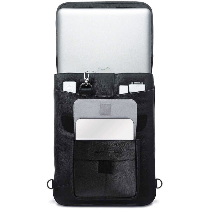 MacCase 16" Premium Leather Macbook Pro  Flight Jacket with Backpack (Black)