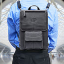 MacCase 16" Premium Leather Macbook Pro  Flight Jacket with Backpack (Black)