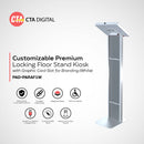CTA Digital Locking Floor Stand Kiosk with Graphics Slot (White)