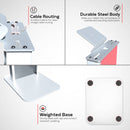 CTA Digital Locking Floor Stand Kiosk with Graphics Slot (White)