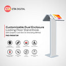 CTA Digital Dual-Enclosure Locking Floor Stand Kiosk with Graphic Slot for 9 to 11" Tablets (White)