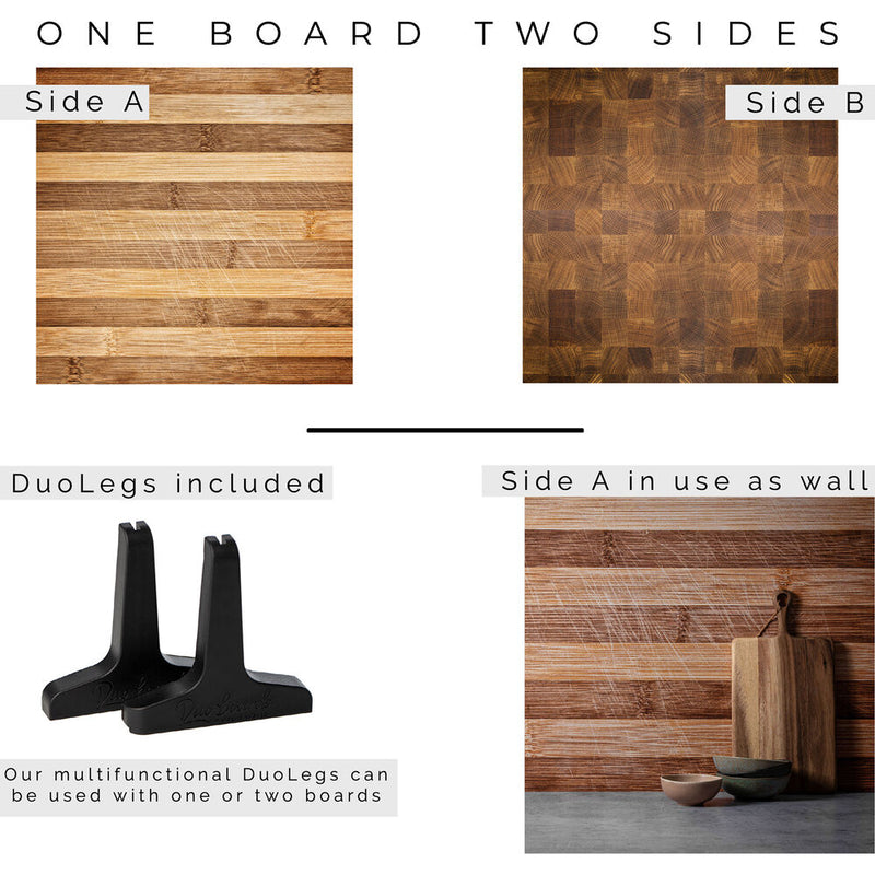 V-FLAT WORLD 24 x 24" Duo-Board Double-Sided Background (Aged Cutting Board/Butchers Board)