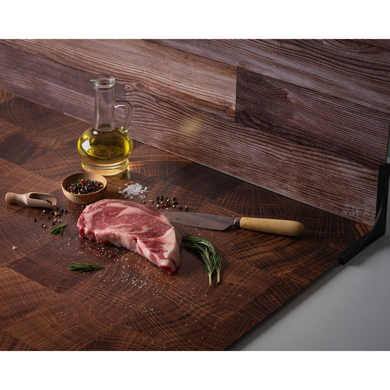 V-FLAT WORLD 24 x 24" Duo-Board Double-Sided Background (Aged Cutting Board/Butchers Board)