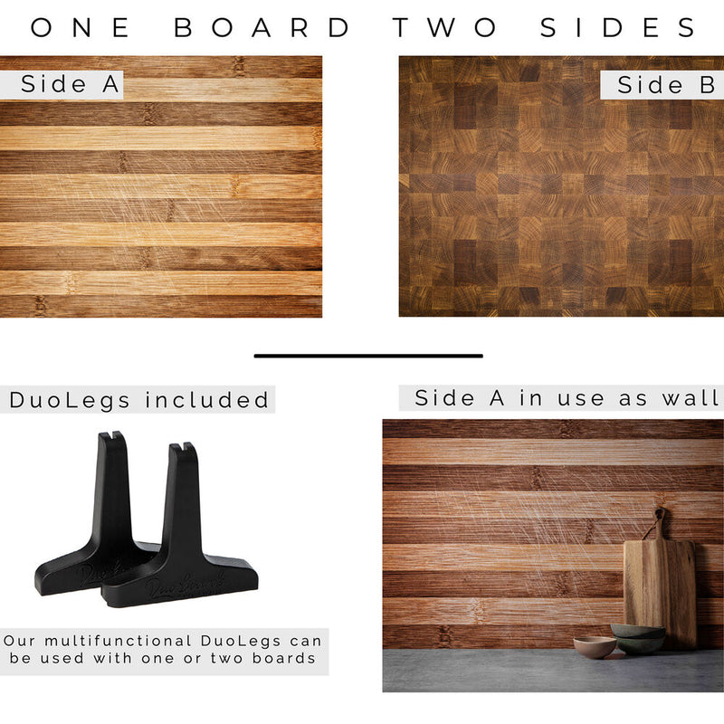 V-FLAT WORLD 30 x 40" Duo-Board Double-Sided Background (Aged Cutting Board/Butchers Board)