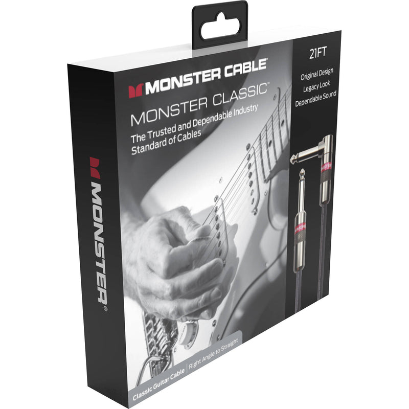 Monster Cable Prolink Classic Series Right-Angle 1/4" Male to Straight 1/4" Male Instrument Cable (21')