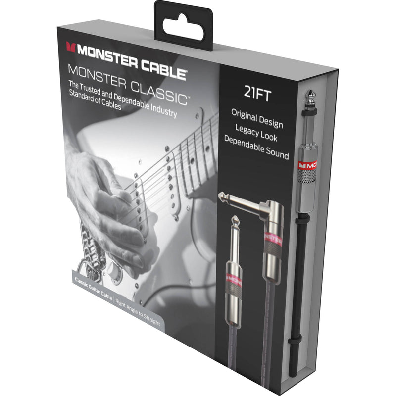 Monster Cable Prolink Classic Series Right-Angle 1/4" Male to Straight 1/4" Male Instrument Cable (21')