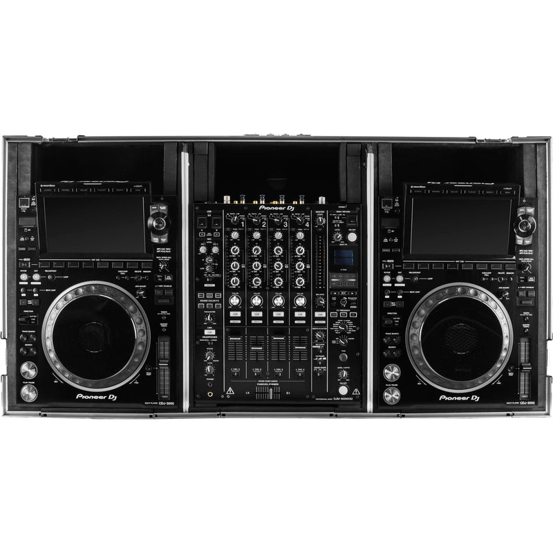 Odyssey Extra-Deep Coffin Flight Case with Glide Platform for 12" DJ Mixer and Two Large-Format Media Players (Black and Silver)