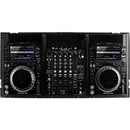 Odyssey Extra-Deep Coffin Flight Case with Glide Platform for 12" DJ Mixer and Two Large-Format Media Players (All Black)