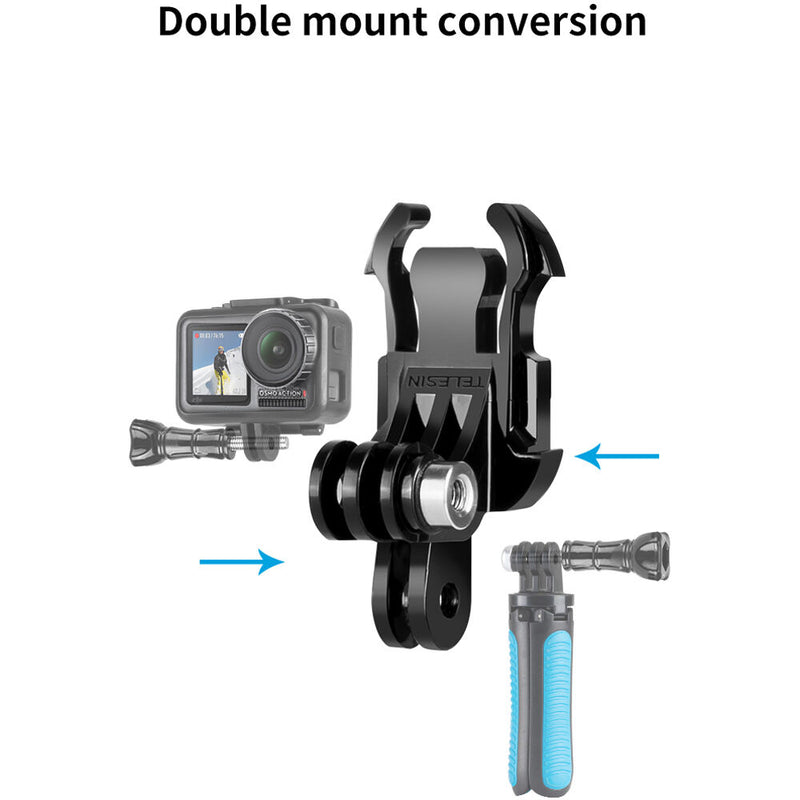 TELESIN Dual GoPro-Style 3-Prong Buckle Mount (Clear)