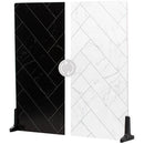 V-FLAT WORLD 24 x 24" Duo-Board Double-Sided Background (Zigzag Marble White/Zigzag Marble Black)