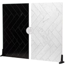 V-FLAT WORLD 30 x 40" Duo-Board Double-Sided Background (Zigzag Marble White/Zigzag Marble Black)