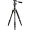Vanguard VEO 3T 265HCBP Carbon Fiber 4-in-1 Travel Tripod with VEO 2 BP-120T Ball/Pan Head and Bluetooth Remote