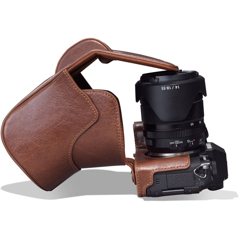 MegaGear Ever Ready Genuine Leather Camera Case for FUJIFILM X-S10 with 18-55mm Lens (Brown)