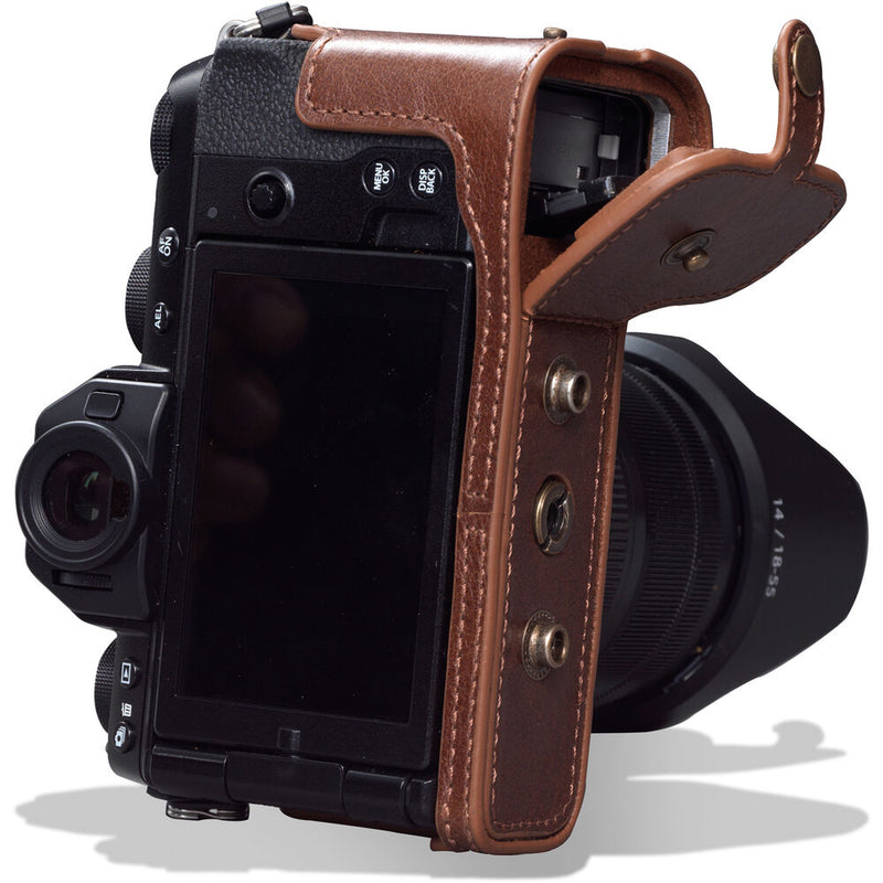 MegaGear Ever Ready Genuine Leather Camera Case for FUJIFILM X-S10 with 18-55mm Lens (Brown)