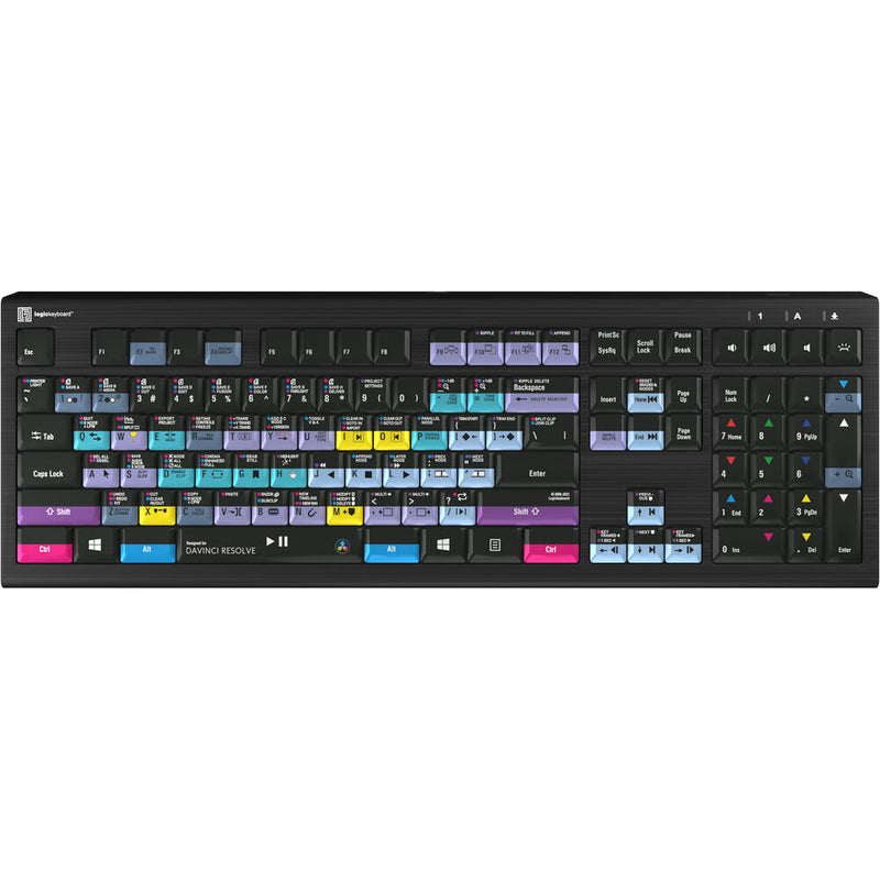 Logickeyboard ASTRA 2 Backlit Keyboard for DaVinci Resolve 18 (Windows, US English)