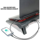 Enhance GX-C1 Laptop Cooling Stand with 2 USB Ports and 5 Red LED Fans