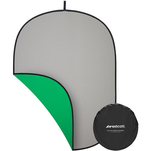 Westcott Collapsible 2-in-1 Gray and Green Screen Backdrop (5 x 6.5')