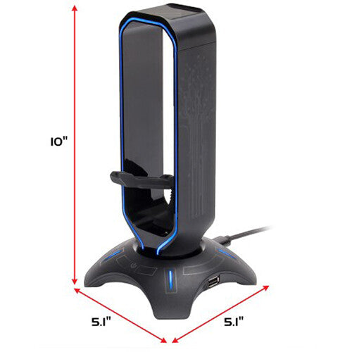 Enhance RGB Gaming Headset Stand with Mouse Bungee and USB Hub
